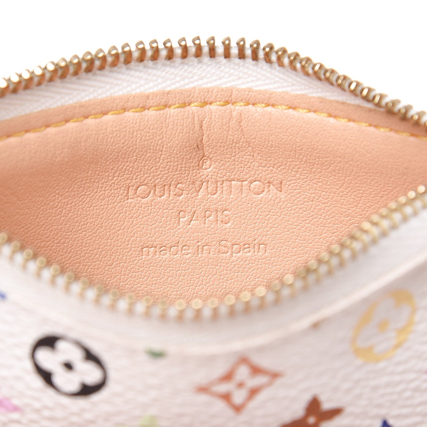 Monogram Multicolor Key Pouch White