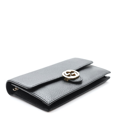 Gucci Dollar Calfskin Interlocking G Chain Wallet Black 4 of 9