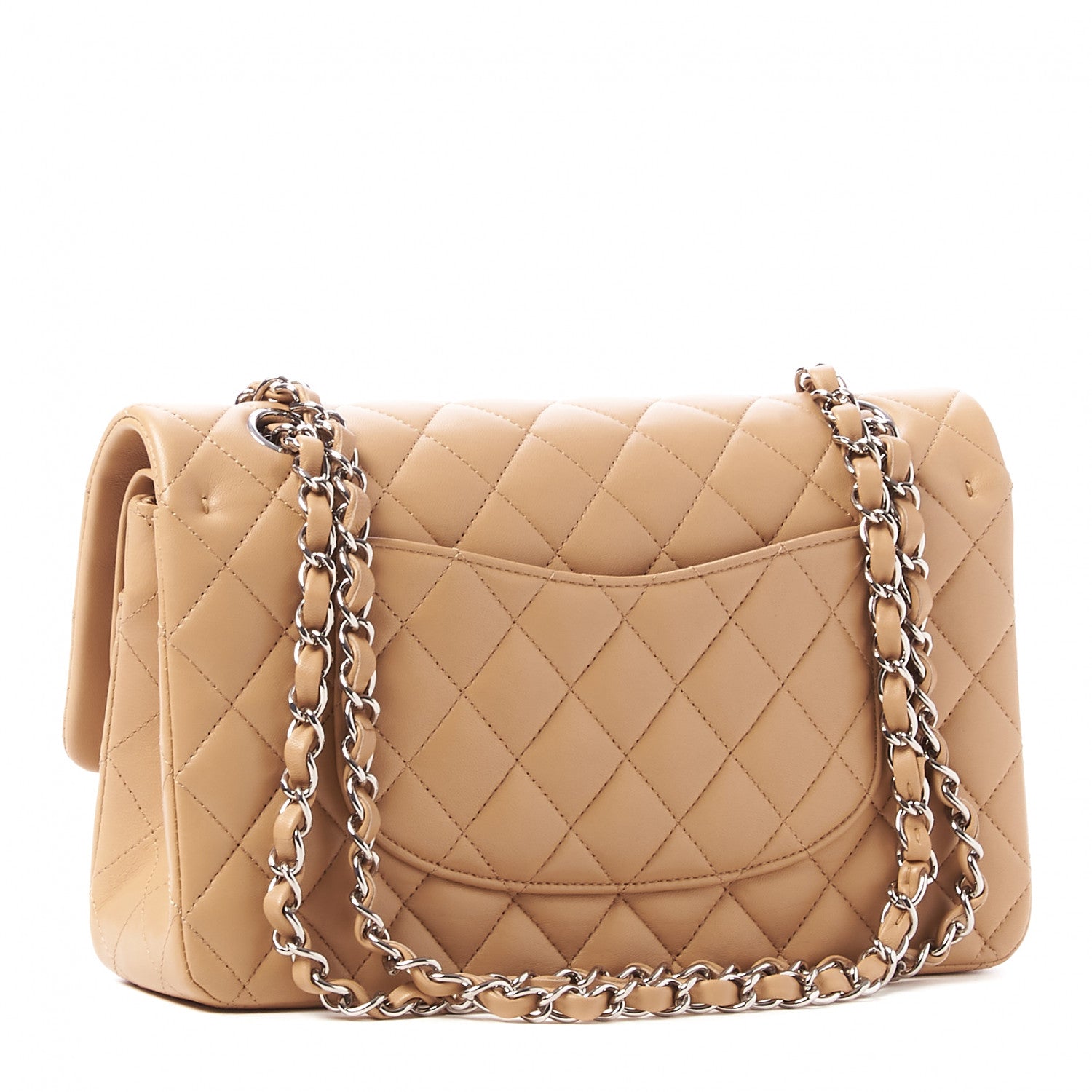 Chanel Lambskin Quilted Medium Double Flap Beige 2 of 10