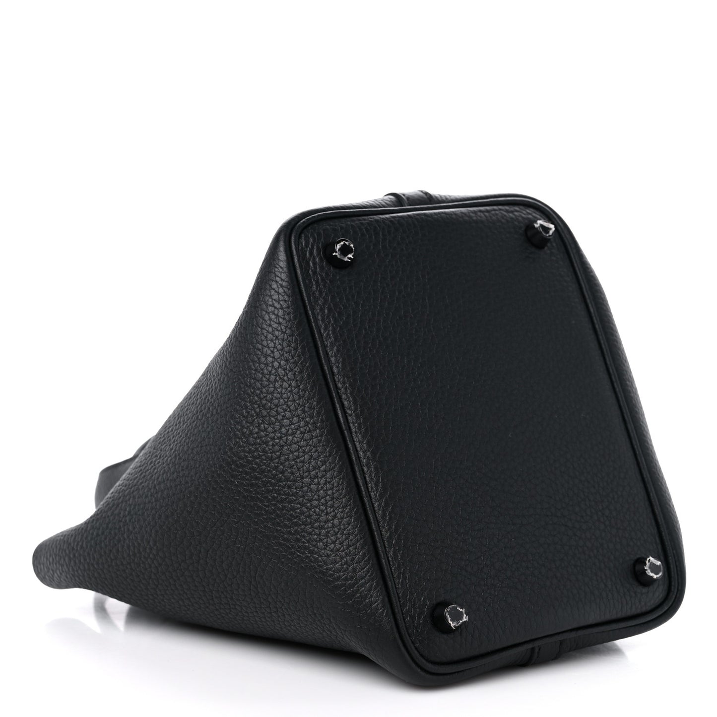 Taurillon Clemence Monochrome Picotin Lock 18 PM Black