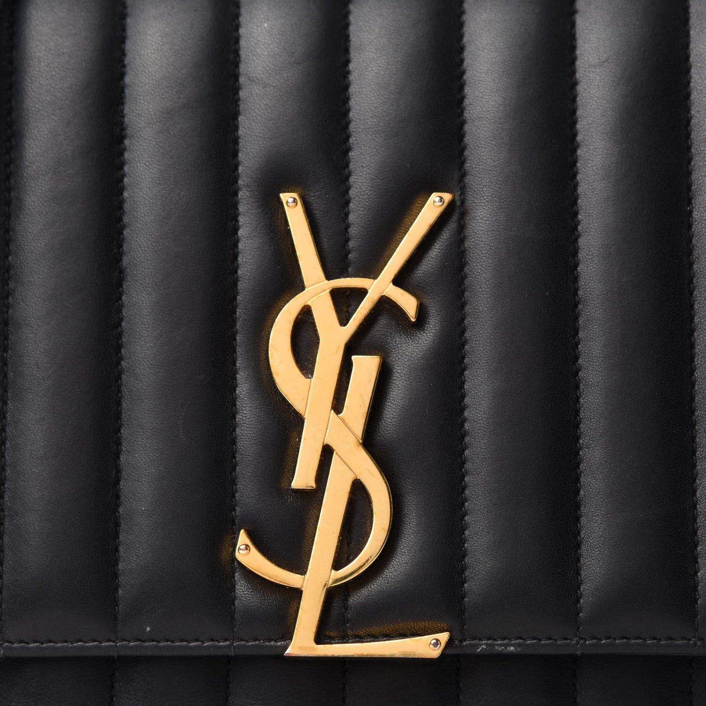 Lambskin Matelasse Monogram Large Vicky Chain Bag Black