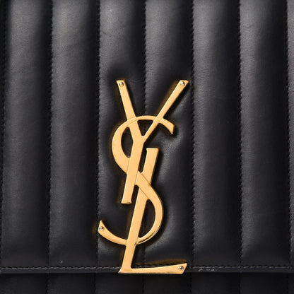 Saint Laurent Lambskin Matelasse Monogram Large Vicky Chain Bag Black 14 of 14