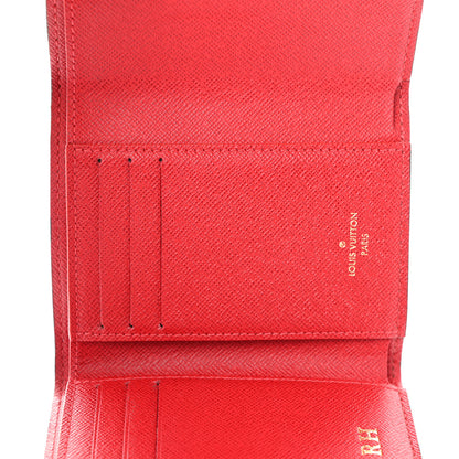 Louis Vuitton Damier Ebene Victorine Wallet Red 5 of 9