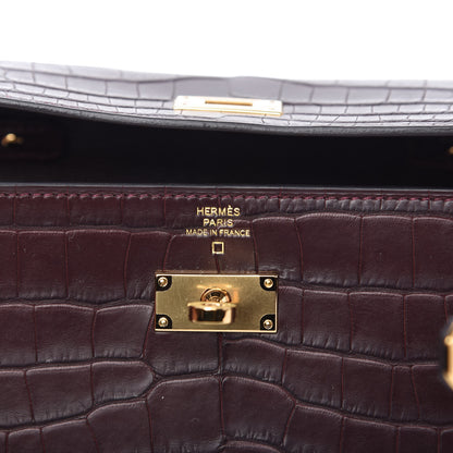 Hermes Matte Alligator Kelly To Go Wallet Bordeaux 8 of 12