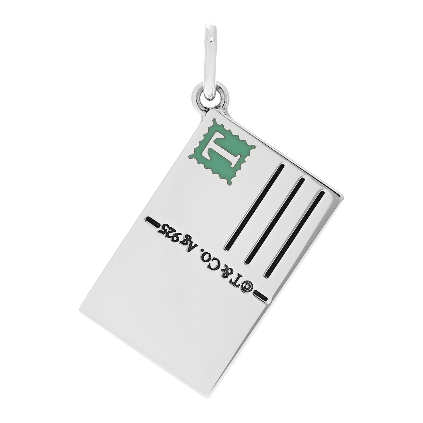 Sterling Silver Enamel Osaka Postcard Charm Blue