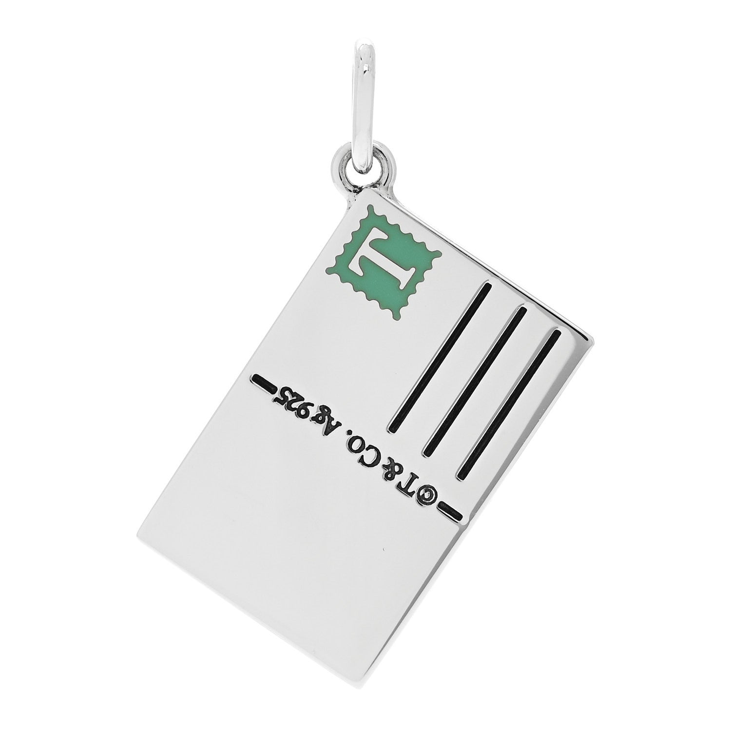 Tiffany Sterling Silver Enamel Osaka Postcard Charm Blue 3 of 5