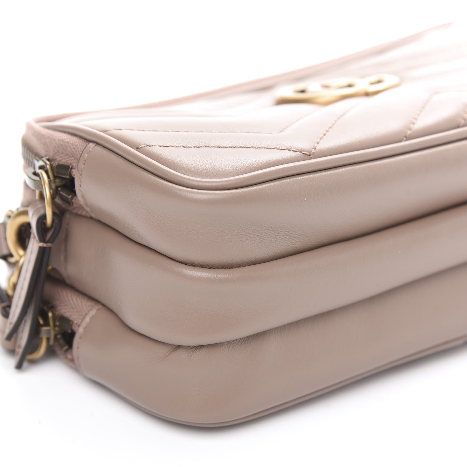 Gucci Calfskin Matelasse Mini GG Marmont Chain Crossbody Bag Porcelain Rose 8 of 11
