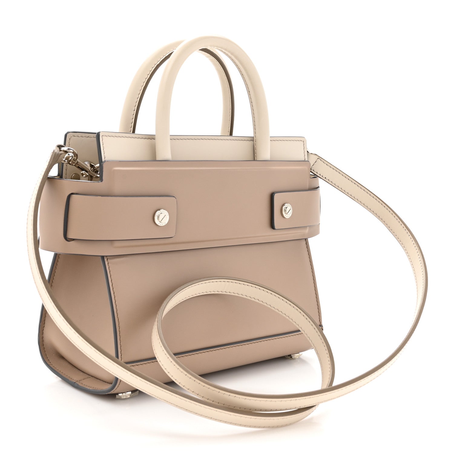 Givenchy Smooth Calfskin Bi-Color Mini Horizon Satchel Linen Off-White 3 of 10