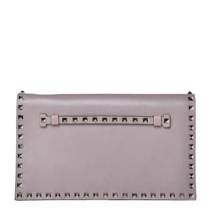 Valentino Garavani Nappa Rockstud Wristlet Clutch Poudre 1 of 8
