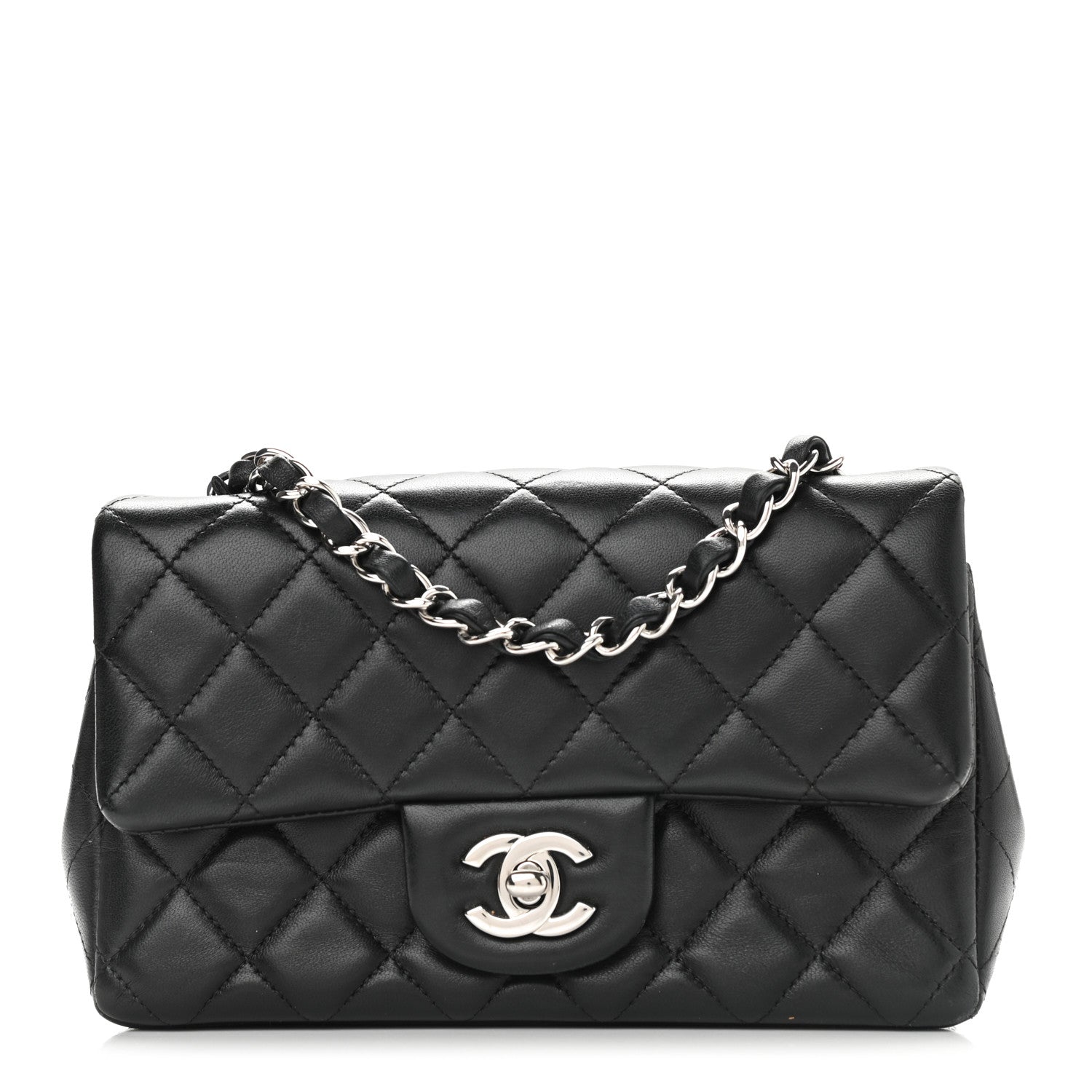 Chanel Lambskin Quilted Mini Rectangular Flap Black 1 of 11