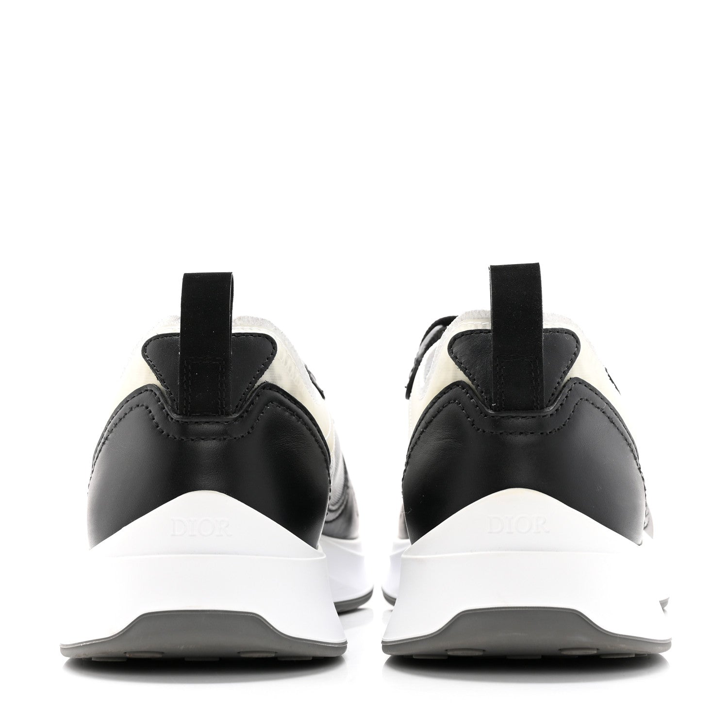 Christian Dior Smooth Calfskin Technical Mesh Oblique Womens B25 Runner Sneakers 39 Black Grey 5 of 17