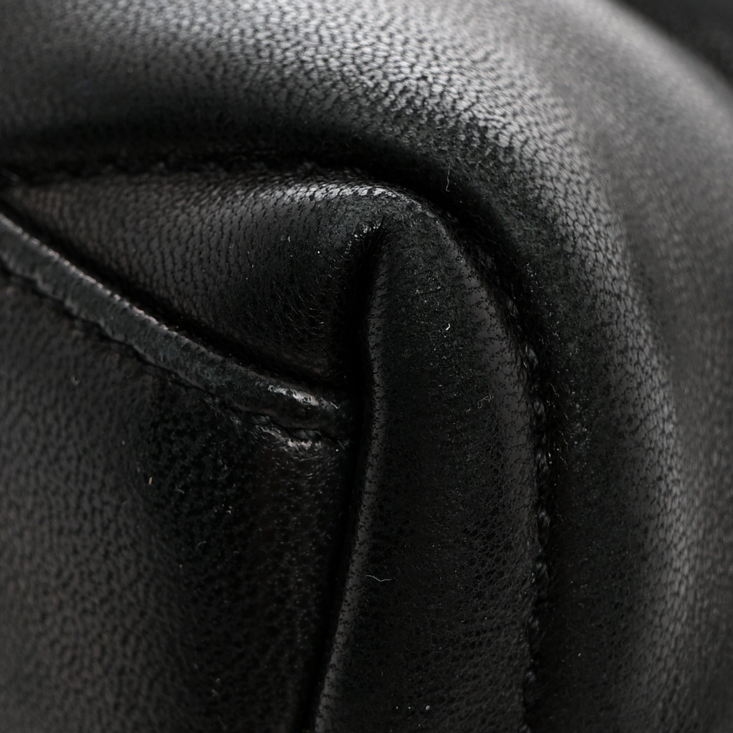 Lambskin Quilted Toy Loulou Puffer Monogram Chain Satchel Black