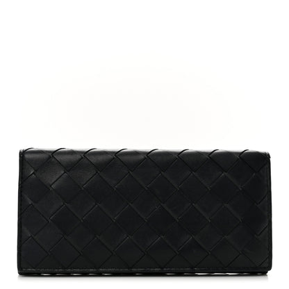 Bottega Veneta Nappa Intrecciato Continental Flap Wallet Black 1 of 9