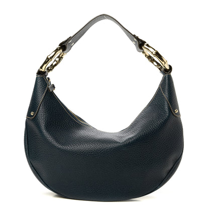 Gucci Calfskin Half Moon Bamboo Ring Hobo Blue 1 of 9