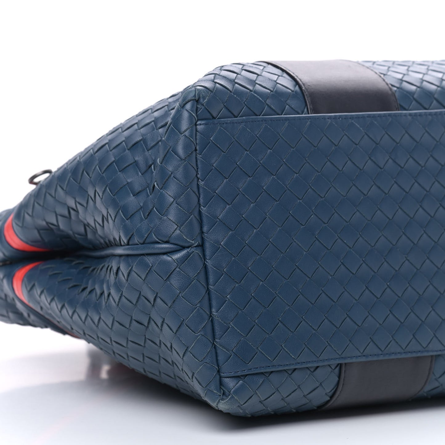 Nappa Intrecciato Stripe Tote Denim