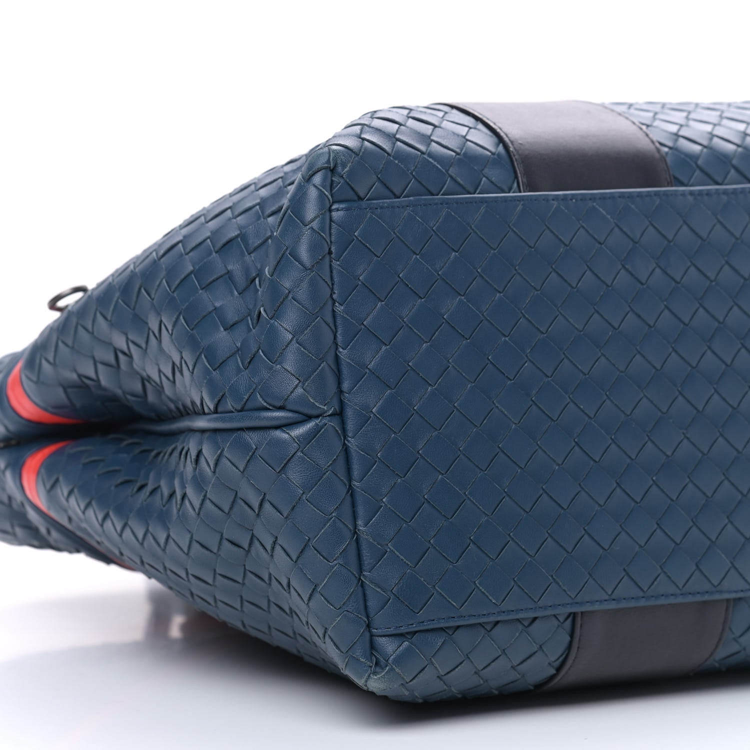Bottega Veneta Nappa Intrecciato Stripe Tote Denim 9 of 10