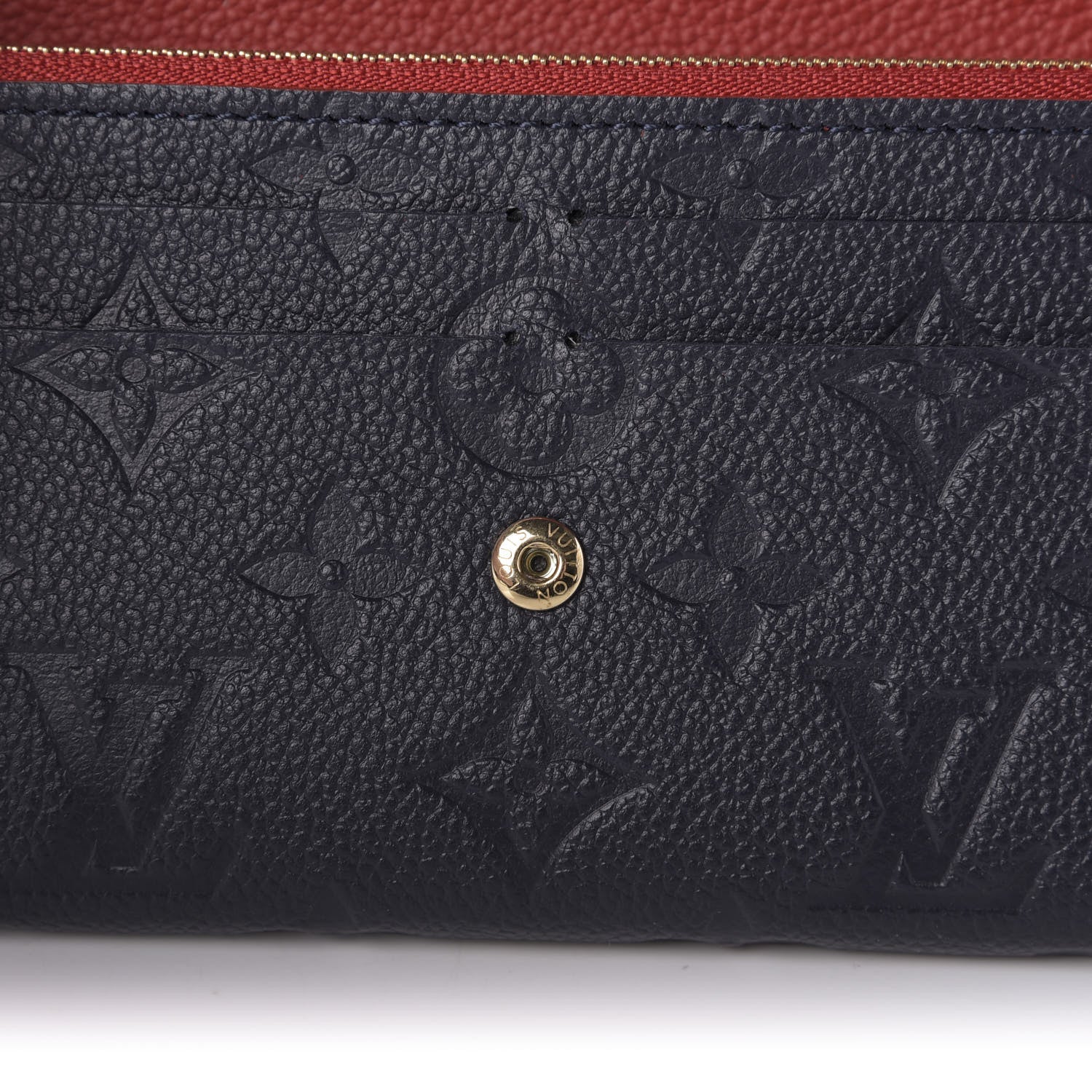 Louis Vuitton Empreinte Bloom Flower Emilie Wallet Marine Rouge 9 of 9