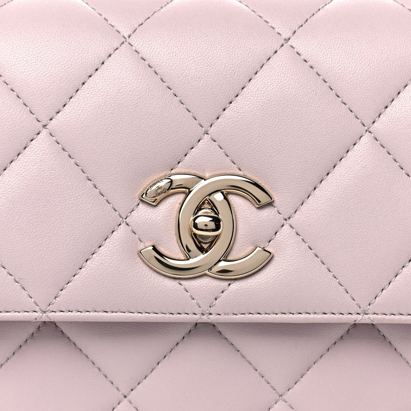 Lambskin Quilted Small Trendy CC Flap Dual Handle Bag Lilac