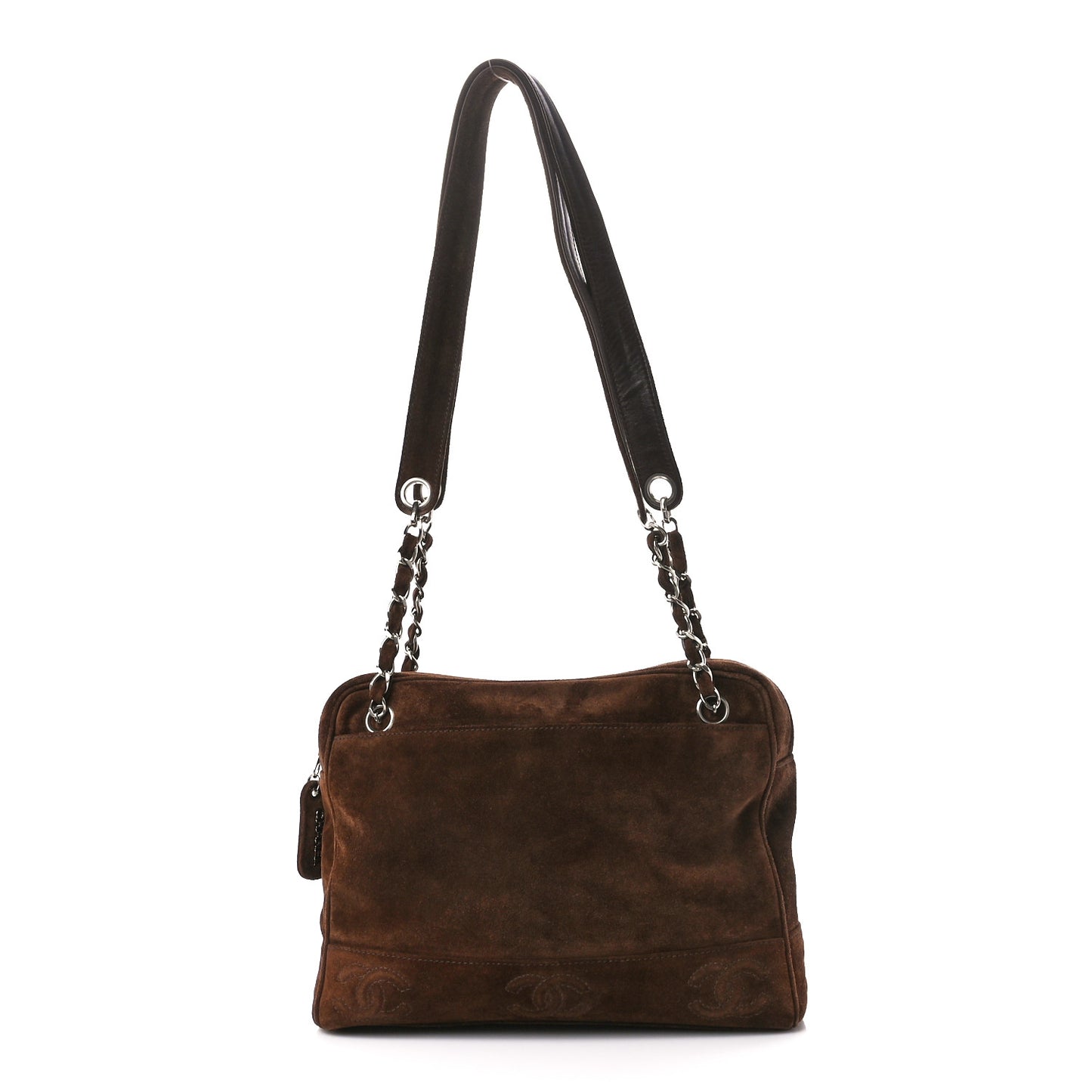 Suede CC Shoulder Bag Brown
