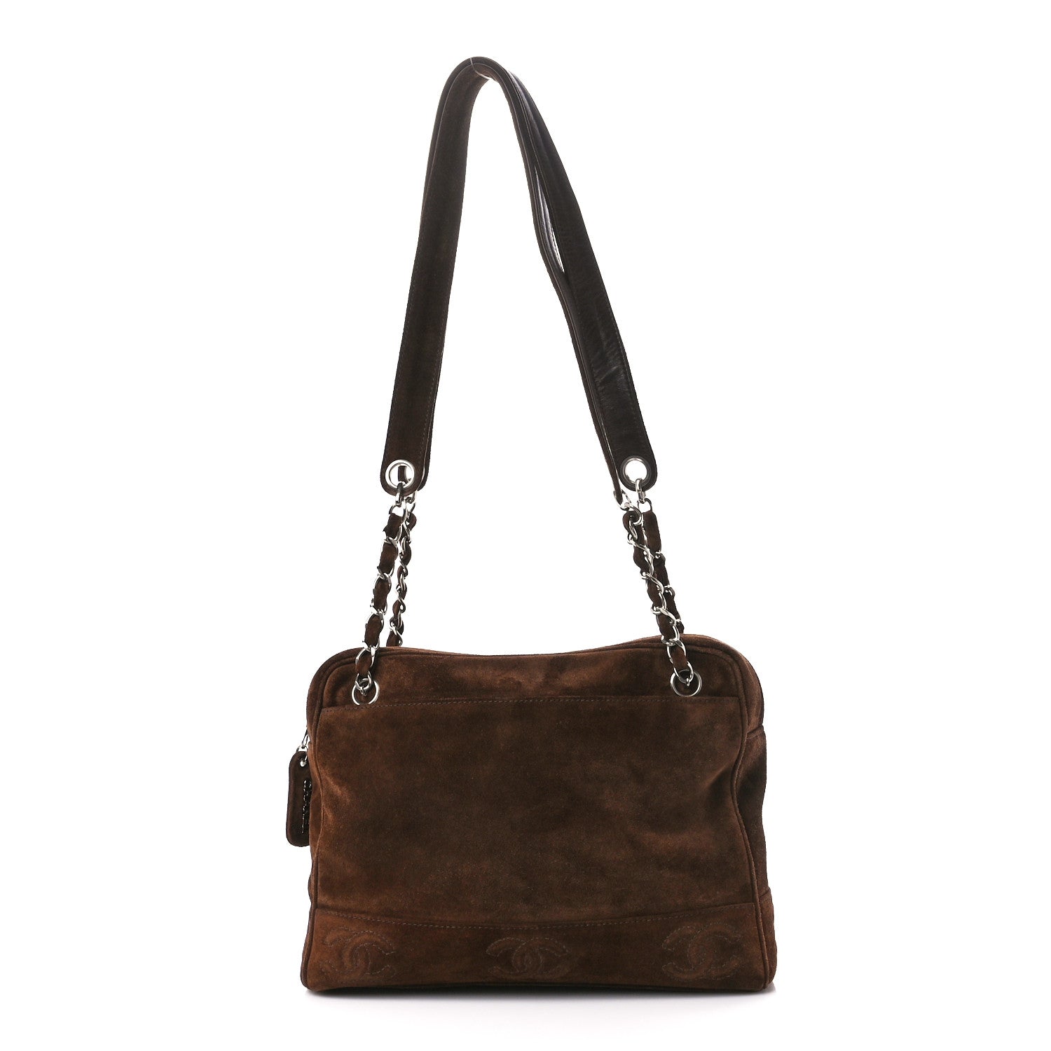 Chanel Suede CC Shoulder Bag Brown 1 of 14
