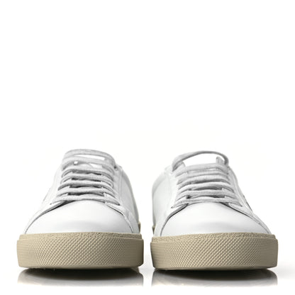 Saint Laurent Calfskin Embroidered Court Classic Sneakers 41 White Black 2 of 9