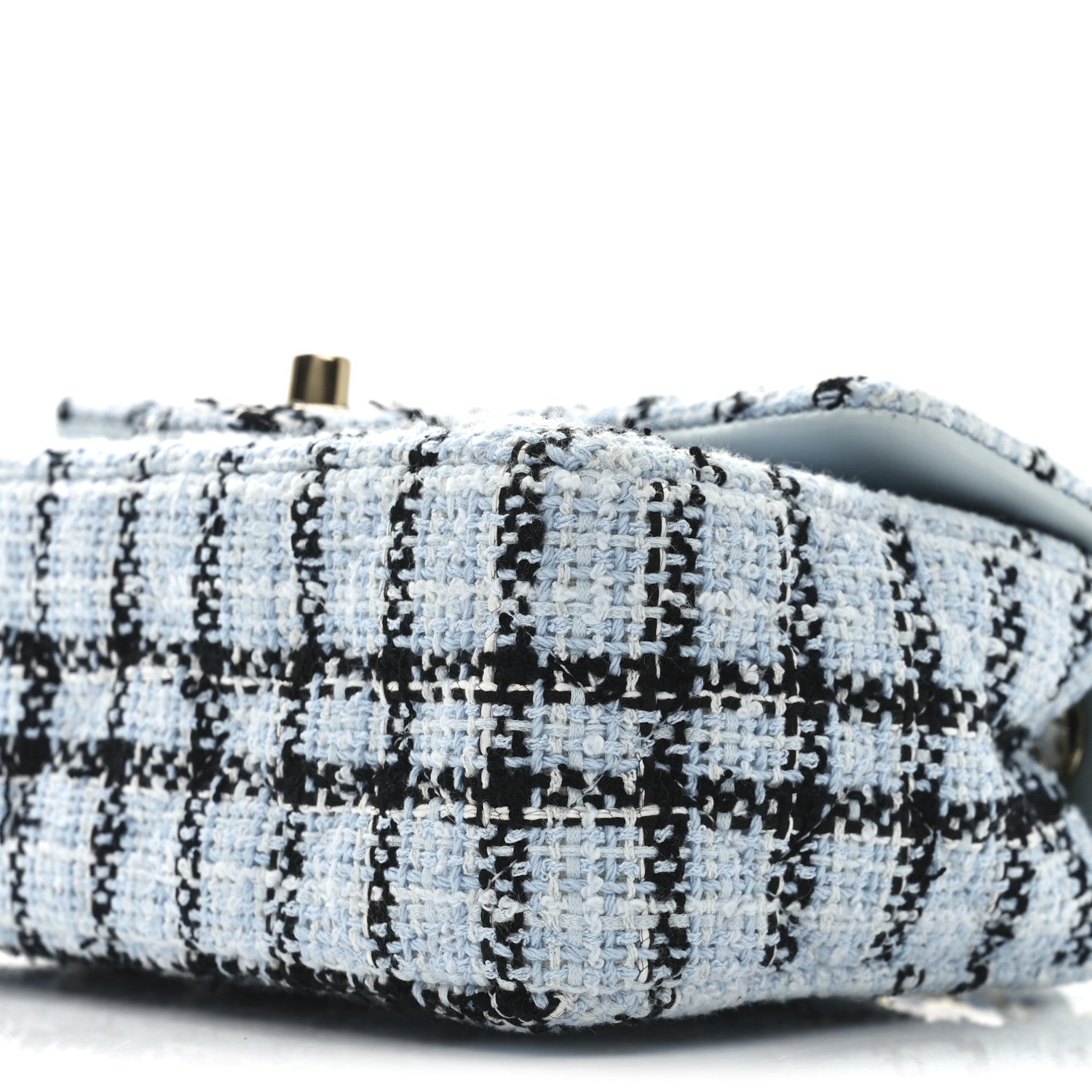 Chanel Tweed Quilted Mini Rectangular Flap Light Blue 10 of 10