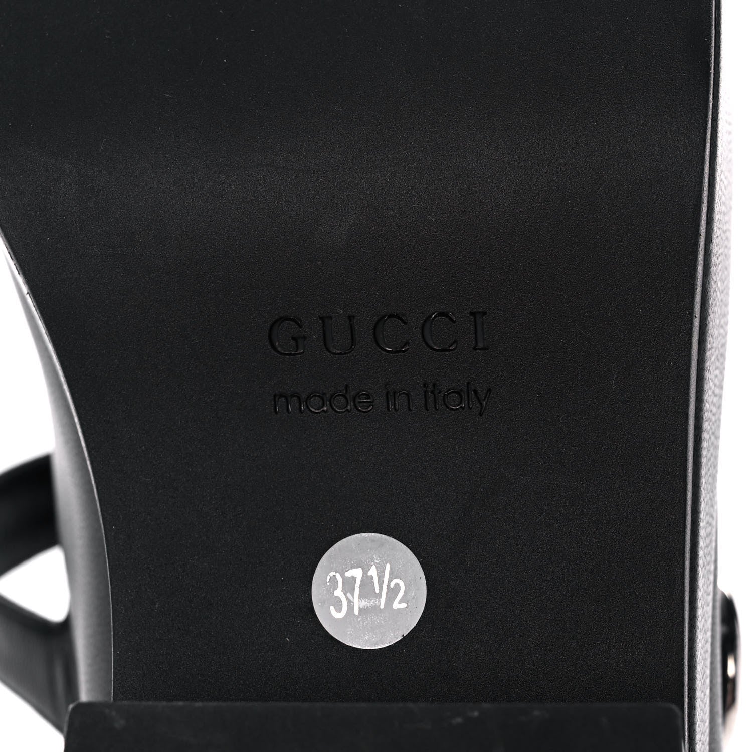 Gucci Calfskin T-Strap Mary Jane Platform Low-Heel Pumps 37.5 Black 6 of 10