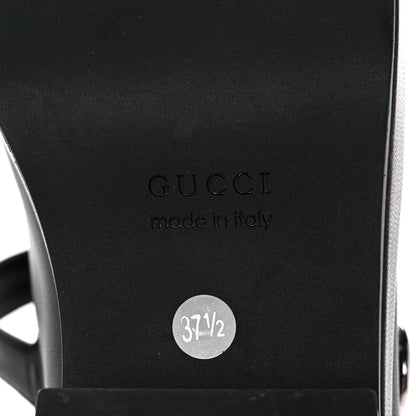 Gucci Calfskin T-Strap Mary Jane Platform Low-Heel Pumps 37.5 Black 6 of 10