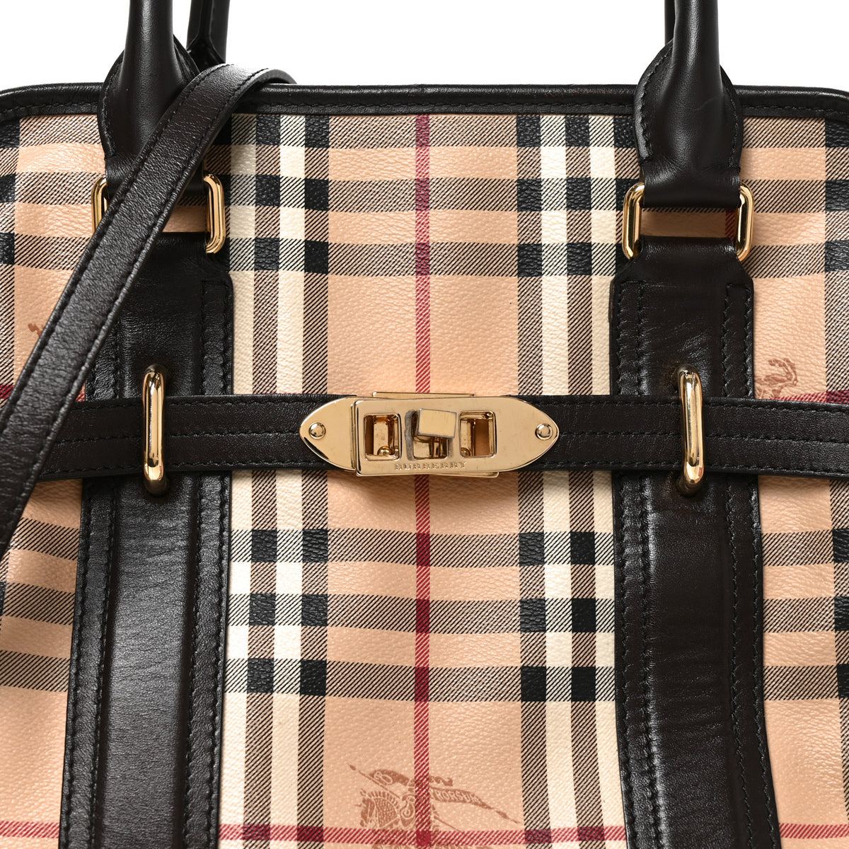 Haymarket Check Top Handle Crossbody Brown