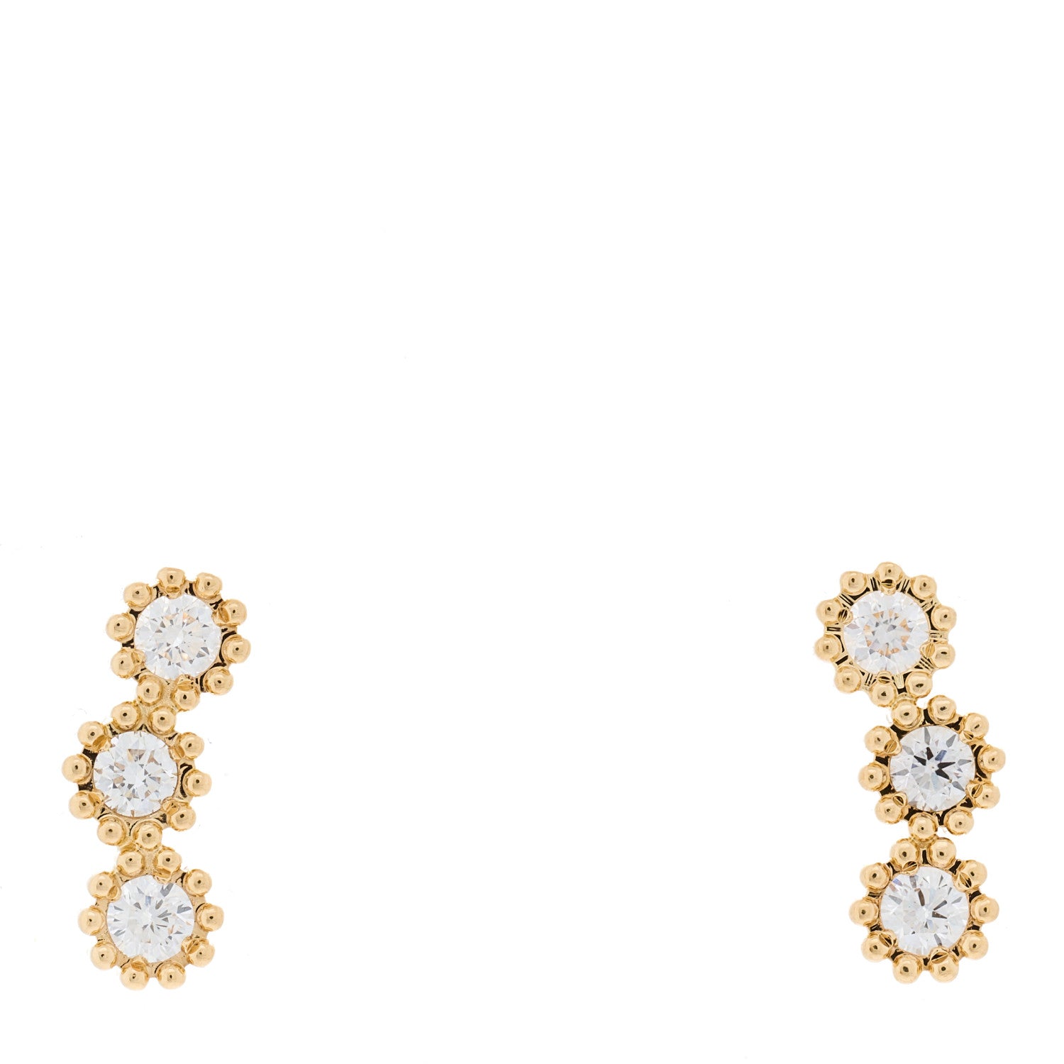 Christian Dior 18K Yellow Gold Diamond Mimirose Earrings 1 of 4
