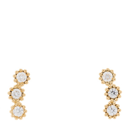 Christian Dior 18K Yellow Gold Diamond Mimirose Earrings 1 of 4