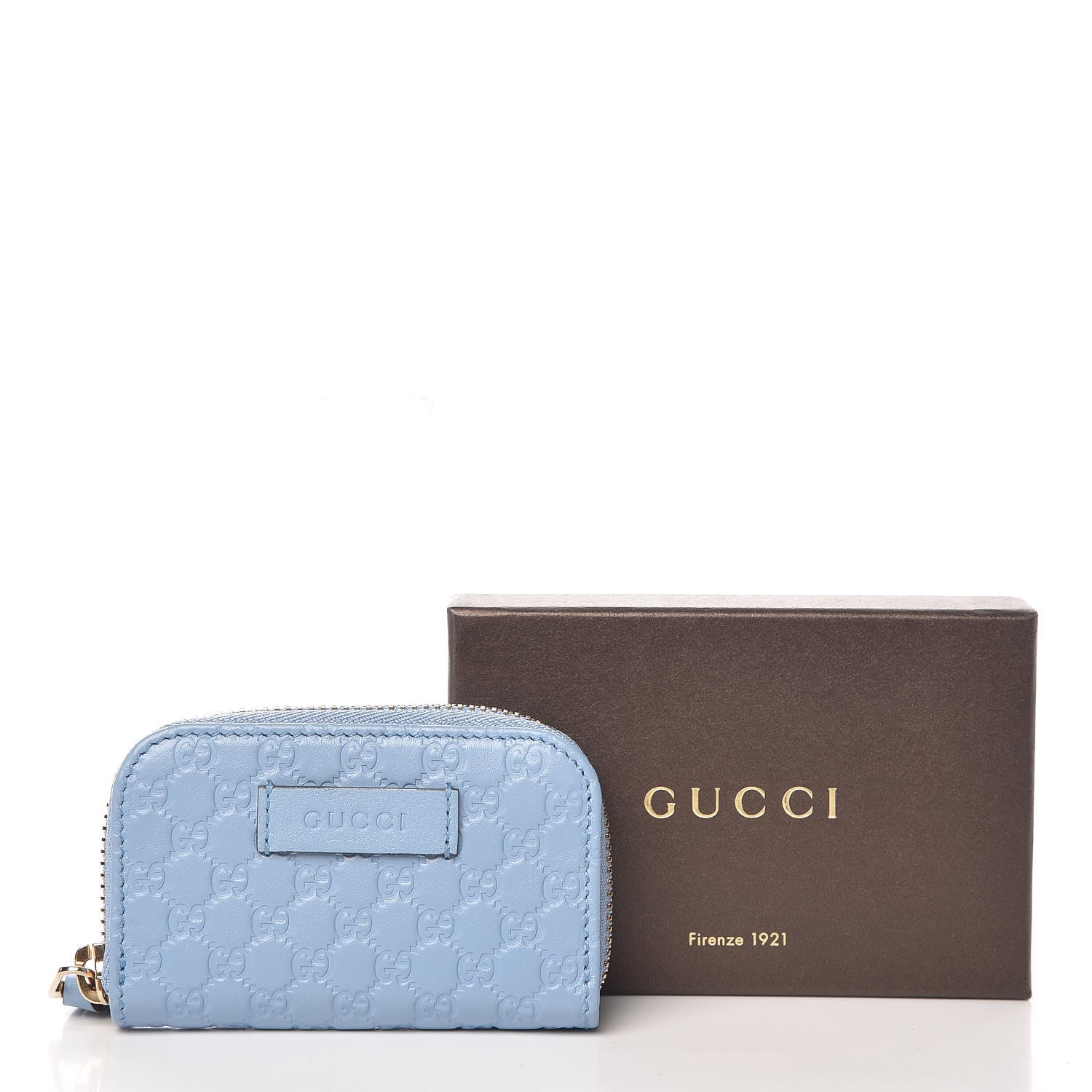 Gucci Guccissima Zip Around Card Case Blue 8 of 8