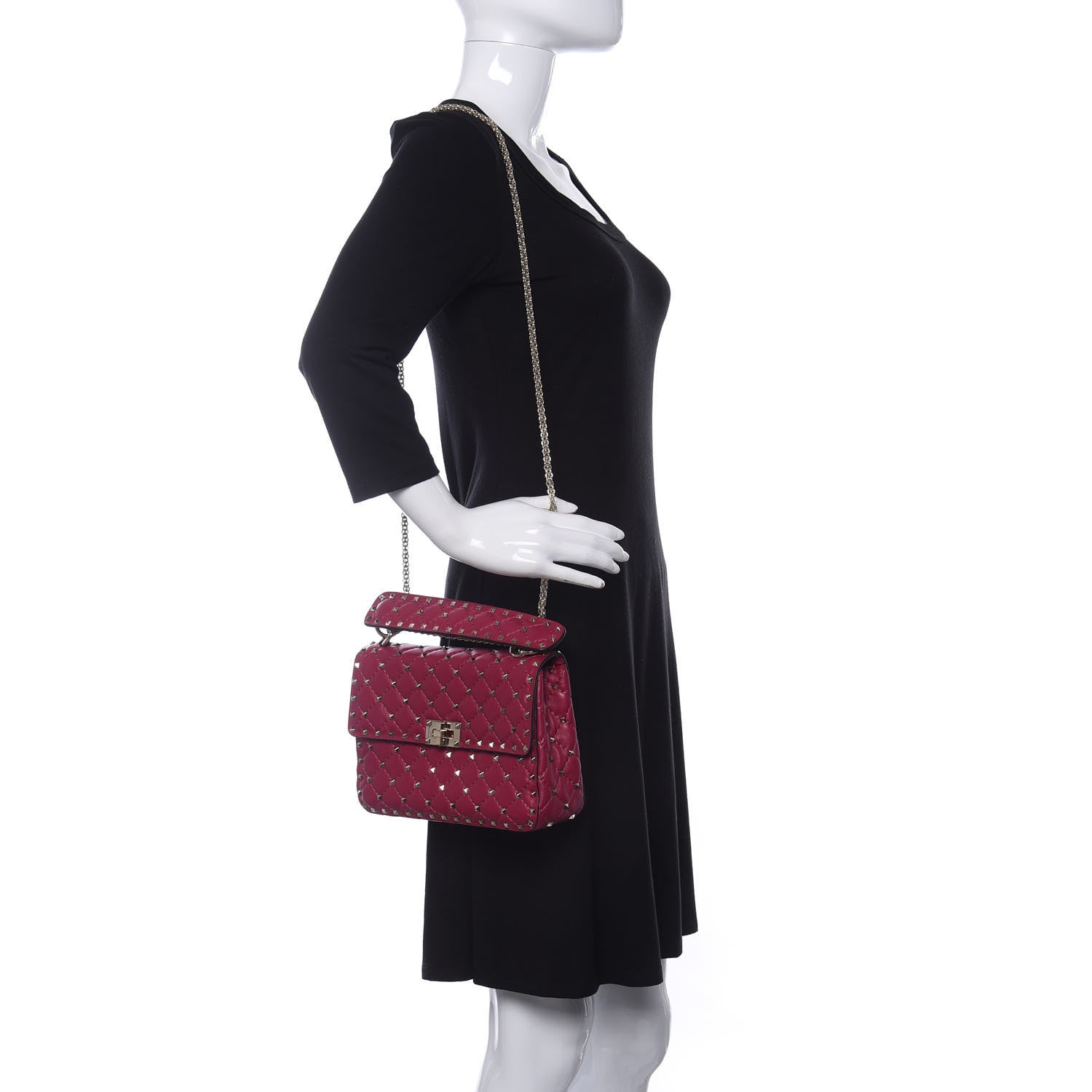 Valentino Garavani Nappa Medium Rockstud Spike Shoulder Bag Camelia 2 of 9