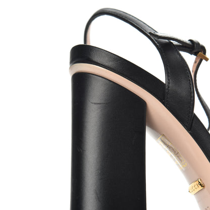 Gucci Lifford Calfskin GG Marmont Ankle Wrap 105mm Sandals 37 Black 8 of 8