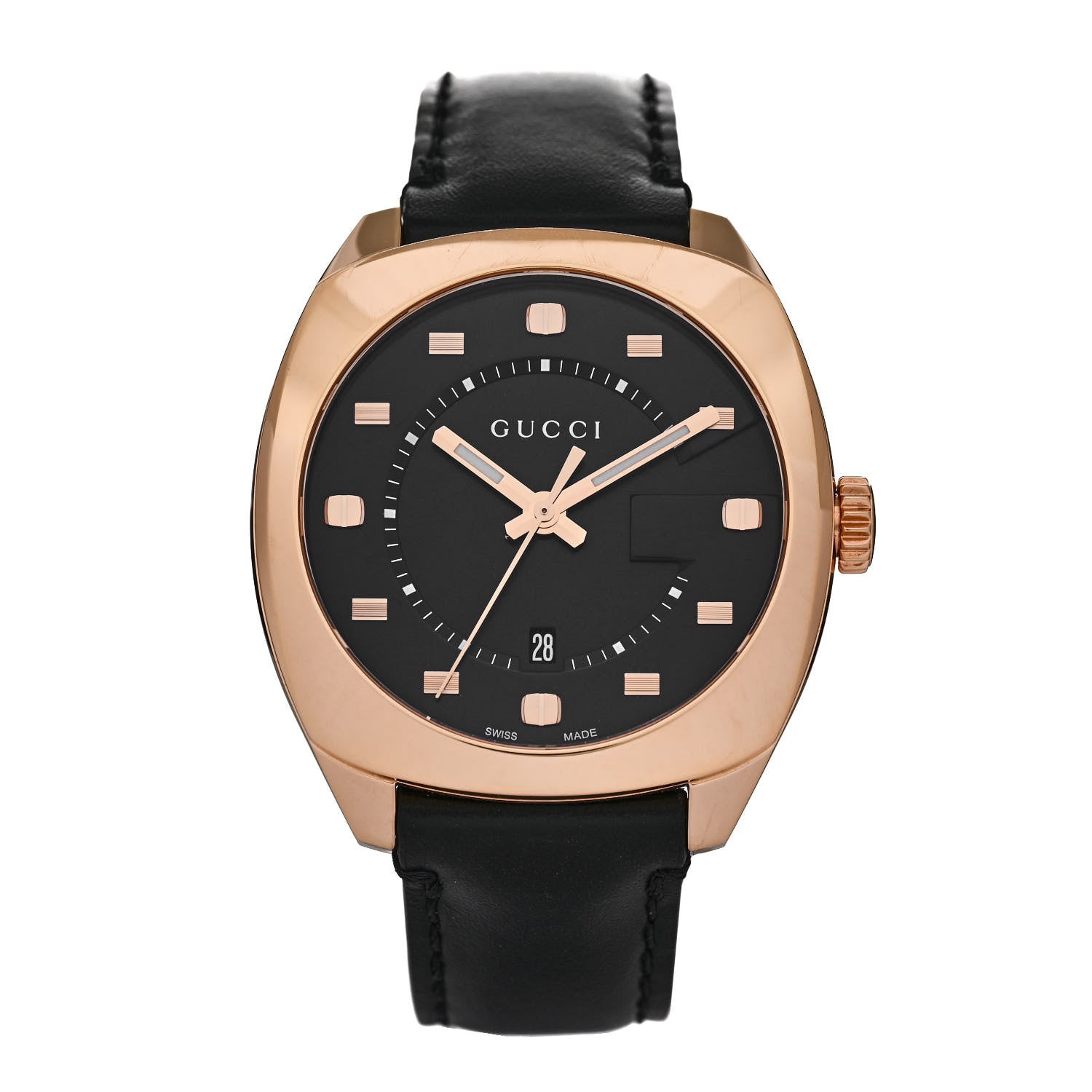 Gucci Stainless Steel Calfskin 40mm GG2570 Quartz Watch Black 1 of 5