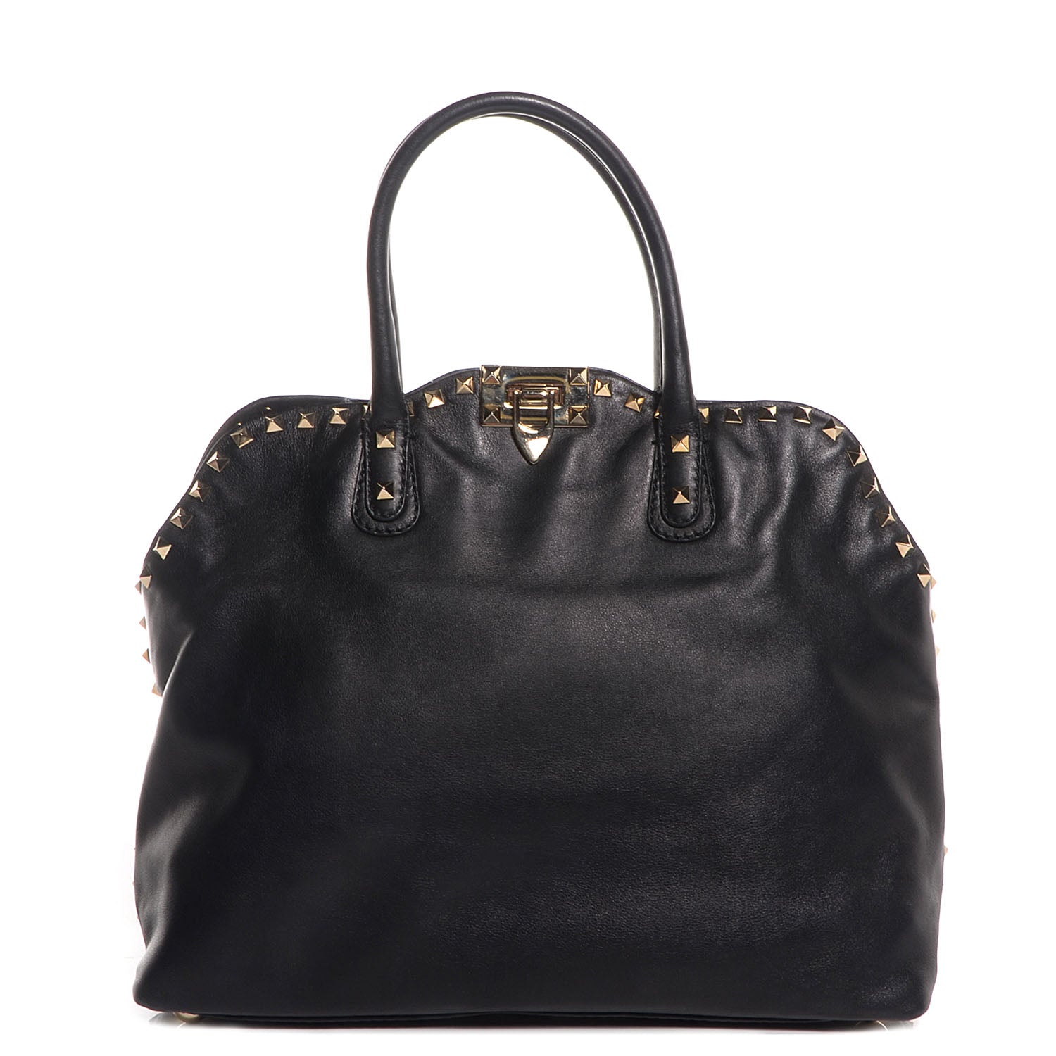 Valentino Garavani Vitello Rockstud Dome Satchel Black 1 of 11