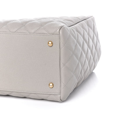 Chanel Caviar Quilted Large Coco Handle Shopping Tote Grey 10 of 11