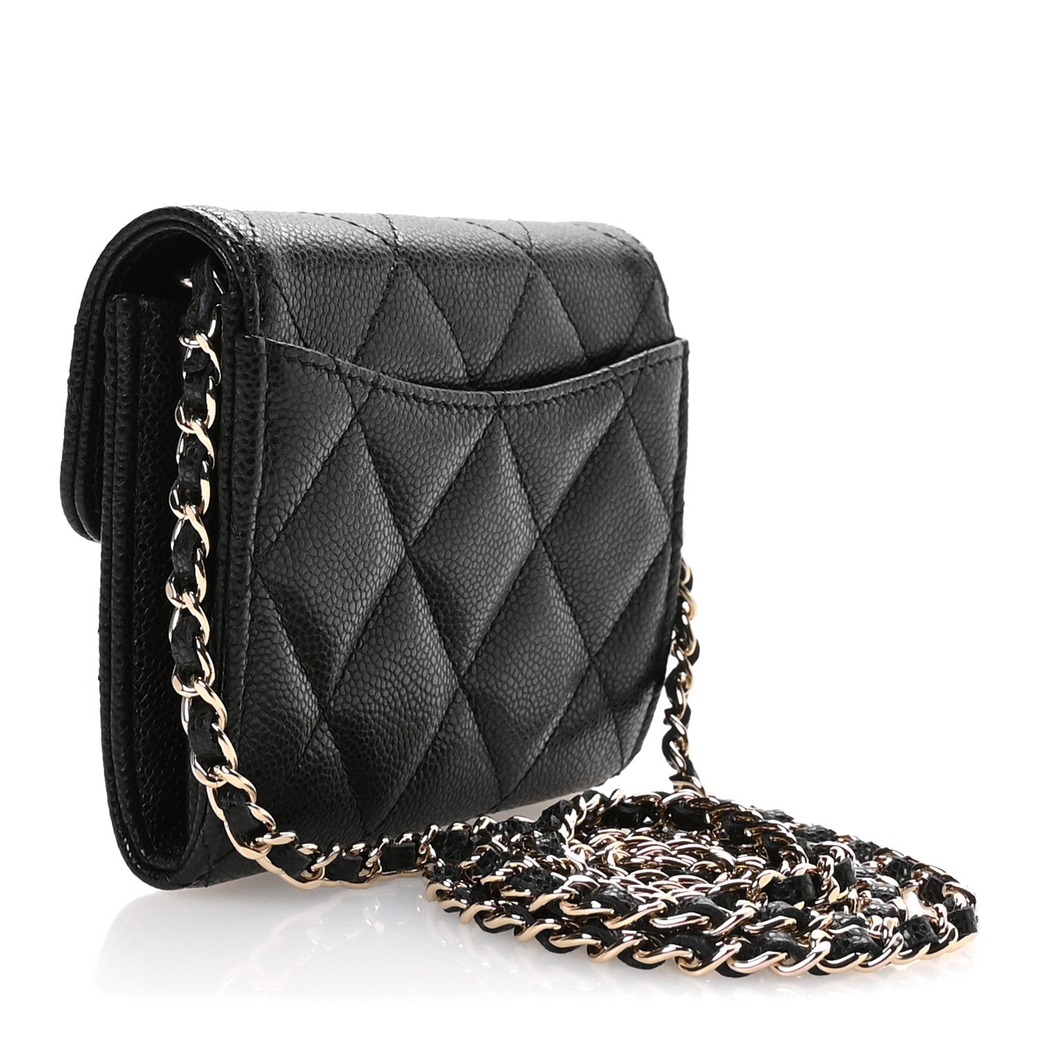 Chanel Caviar Quilted Flap Card Holder On Chain Black 3 of 11