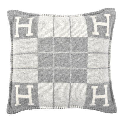 Hermes Wool Cashmere Avalon III Pillow PM Ecru Gris Clair 1 of 3