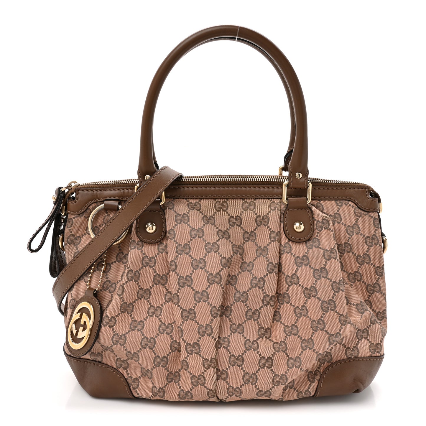 Monogram Medium Sukey Top Handle Bag Beige Brown