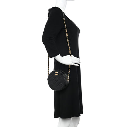 Chanel Caviar Quilted Small Round Bag With Chain Black 2 of 10