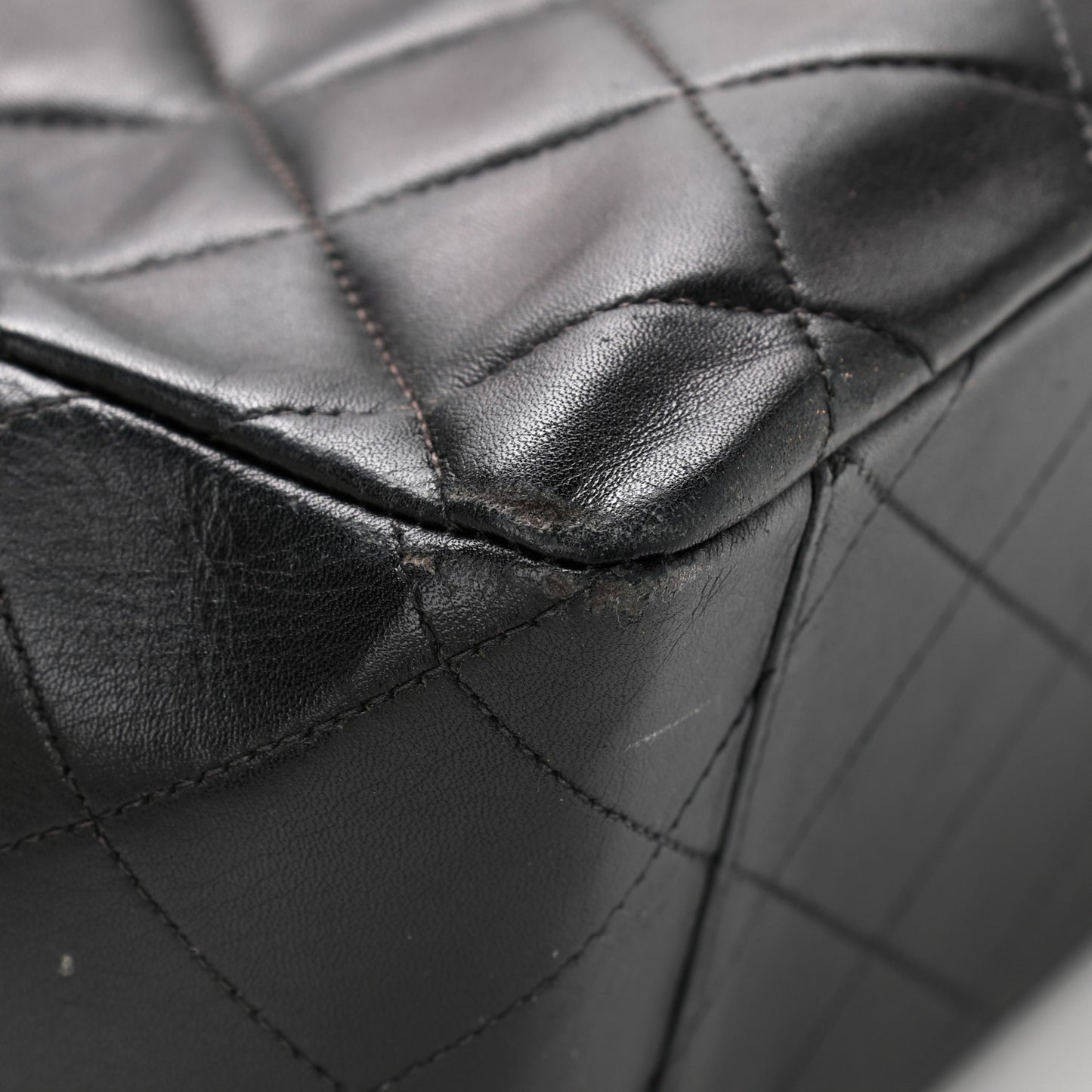 Lambskin Quilted XL Jumbo Single Flap Black