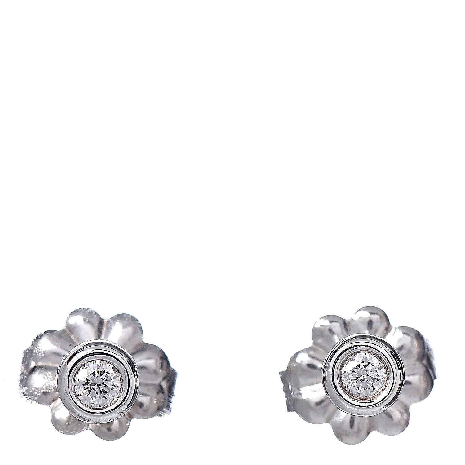 Tiffany Sterling Silver Diamond .06ctw Elsa Peretti Diamonds By The Yard Earrings 1 of 4