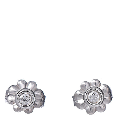 Tiffany Sterling Silver Diamond .06ctw Elsa Peretti Diamonds By The Yard Earrings 1 of 4