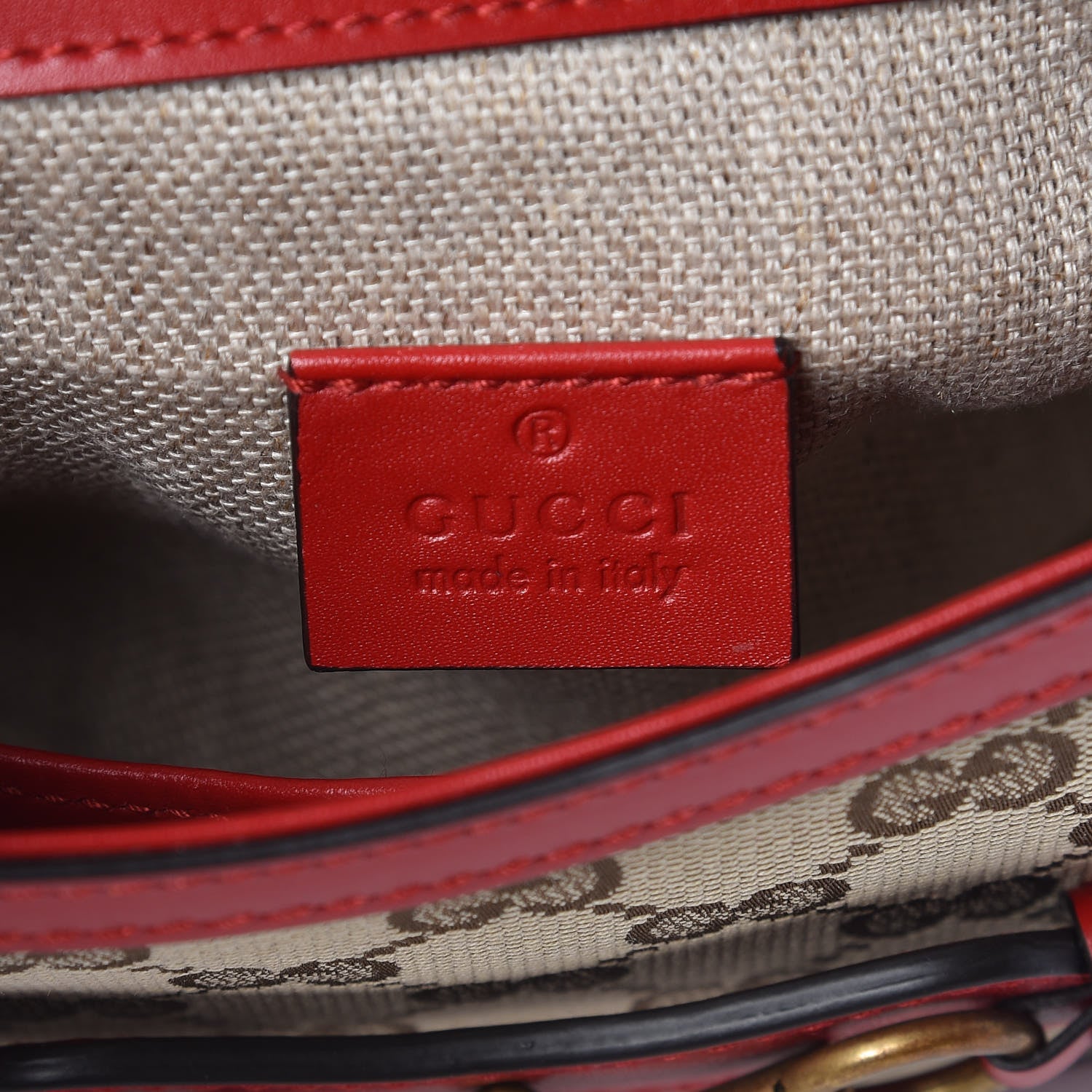 Gucci Monogram Ruinart Calfskin Small Lady Web Shoulder Bag Beige Ebony Hibiscus Red 8 of 9