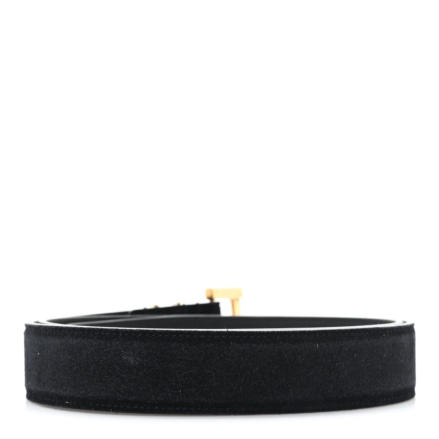 Suede Monogram Square Buckle Belt 80 32 Black