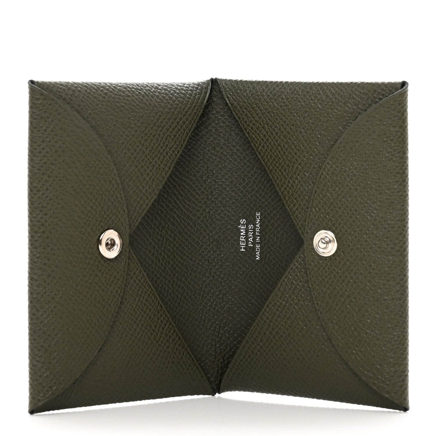 Hermes Epsom Calvi Card Case Vert De Gris 5 of 7