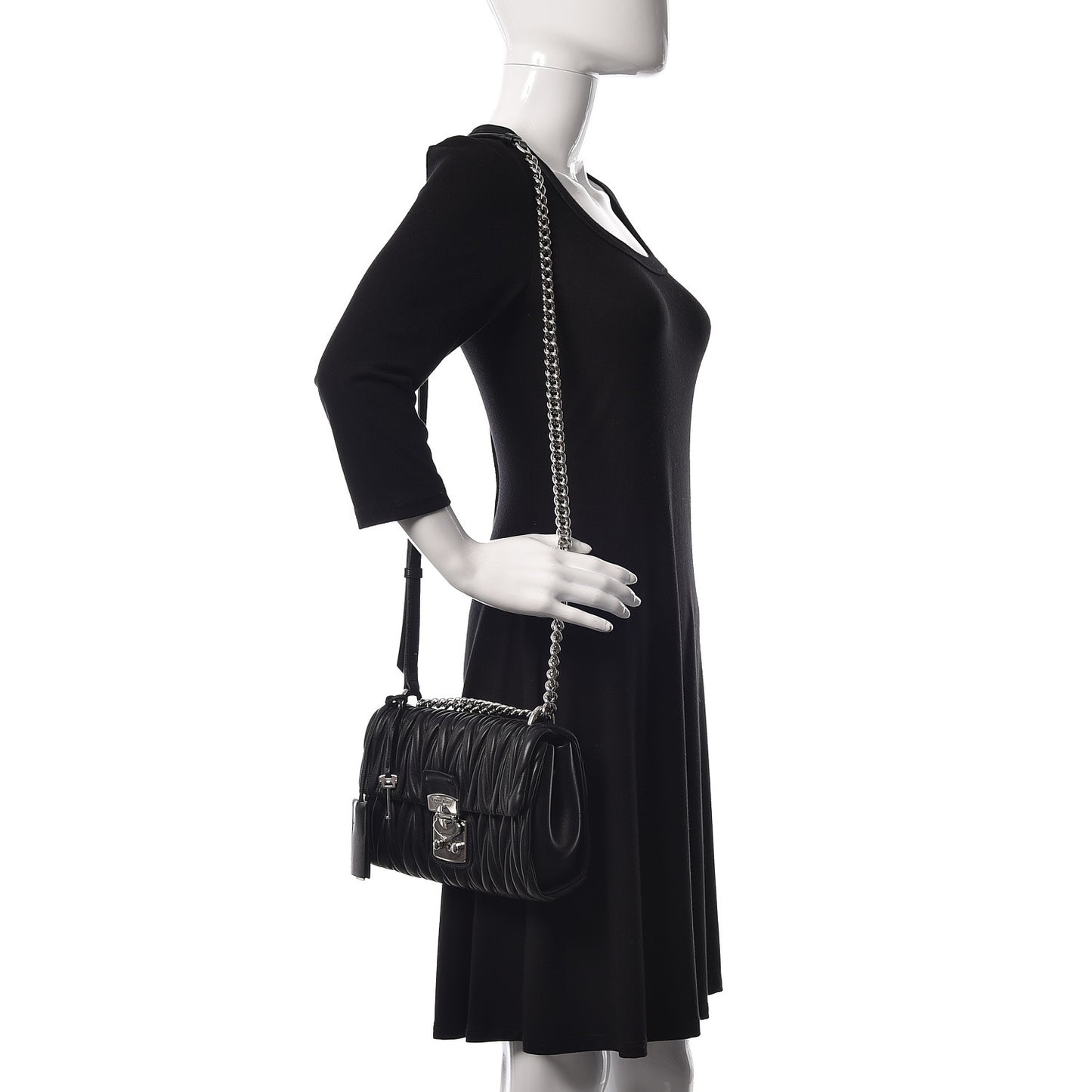 Nappa Matelasse Flap Black