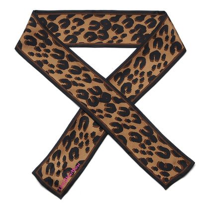 Louis Vuitton Silk Leopard Bandeau Scarf Marron 1 of 8