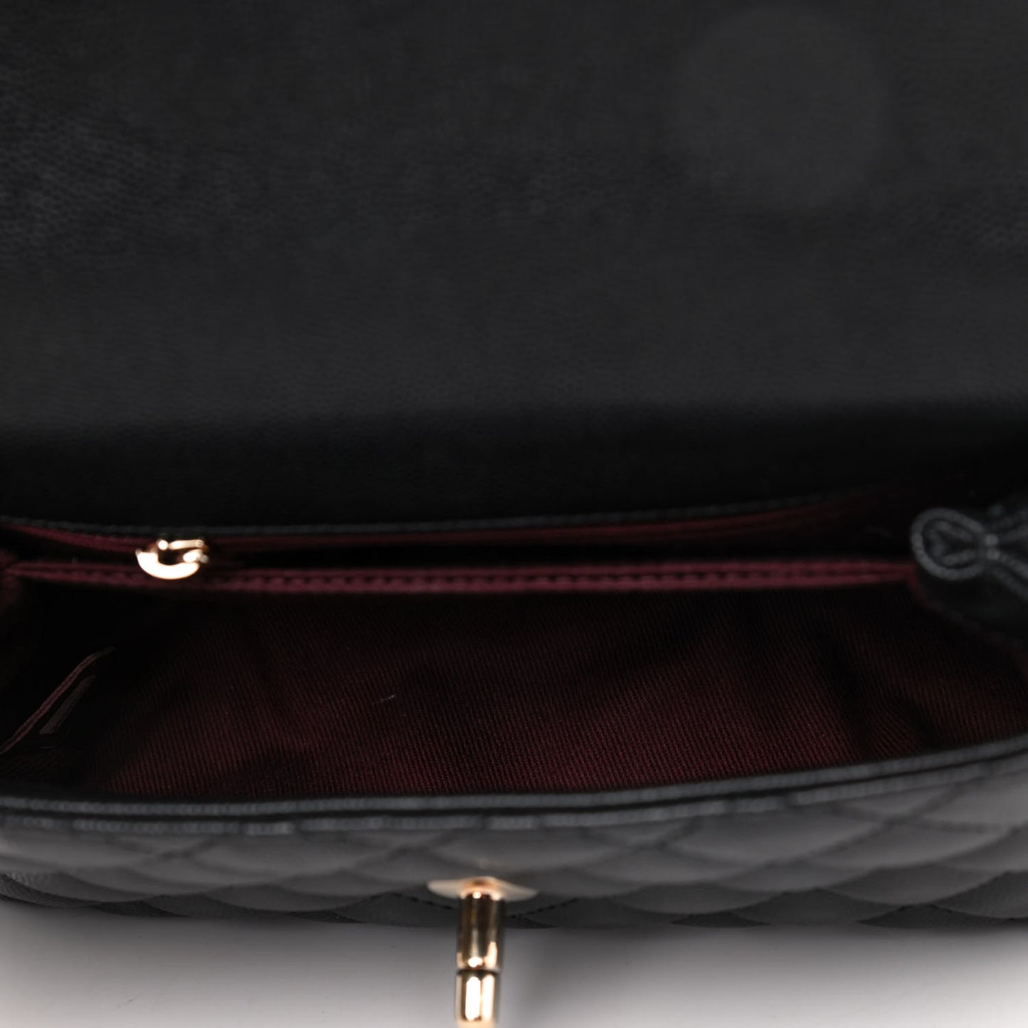 Caviar Quilted Mini Coco Handle Flap Black